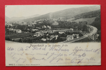 AK Payerbach / 1900 / Südbahn / Schienen / Gleise / Strassen / Niederösterreich